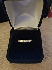 $2150 14K White Gold Princess Cut Diamond 0.50ct Channel Set Wedding Band Ring 6