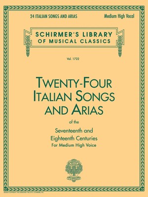 24 Italian Songs & Arias for Medium High Voice Piano Classical Sheet Music Book