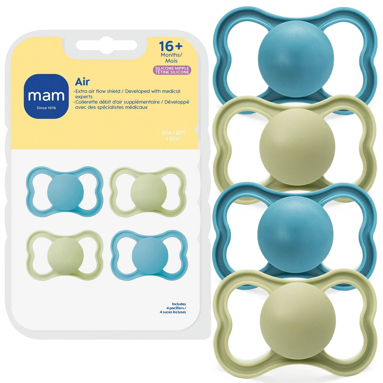 MAM Air Pacifier for Babies 16+ Months, Extra Air Flow for Sensitive Skin,