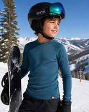 REI CO-OP Kids Midweight Base Layer Crew Top Moisture-Wicking Teal Size M 10-12