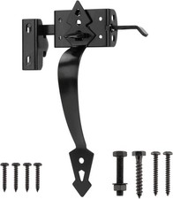 Thumb Gate Latch Hardware for Wooden Fence Heavy Duty, Self Closing Black