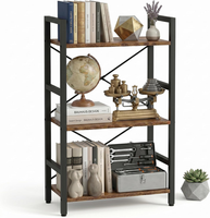 BüCherregal 3 Ebenen, Standregal Im Industrie-Design, Kleines Regal Aus Metall U