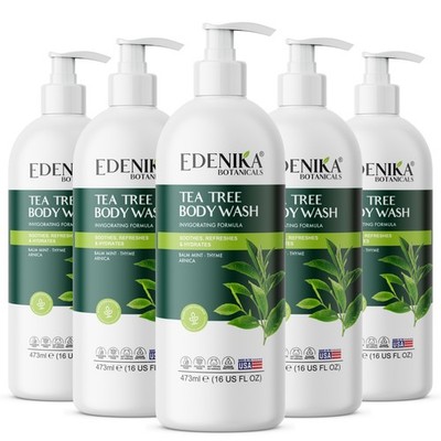 Edenika 5 Pack Tea Tree Body Wash Antifungal Antibacterial Moisturizing Wholesal