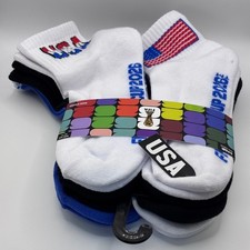 FIFA World Cup 2026 Quarter Socks Youth 5Y-7Y Multi USA 6 Pair Soccer Fan New