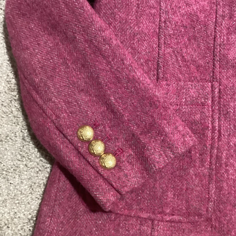 Chaqueta Blazer Talbots Espiga Mezcla Lana Mujer 12P Pequeña Rosa Trabajo Carrera Foto 2 de 4