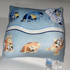 Bluey Bingo Pillow Cartoon Figures SOFT Squishy Toddler Nap Travel Couch 14  x14  