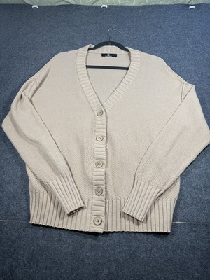 Lillusory Women's Oversized V-Neck Button Down Cardigan Sweater, Size S