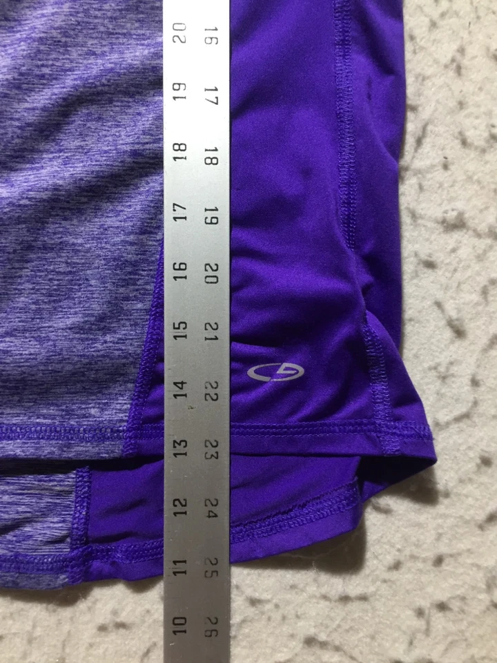 Camisa Champion C9 Active para mujer XS púrpura jaspeado cuello redondo manga larga dúo seco Foto 4 de 4