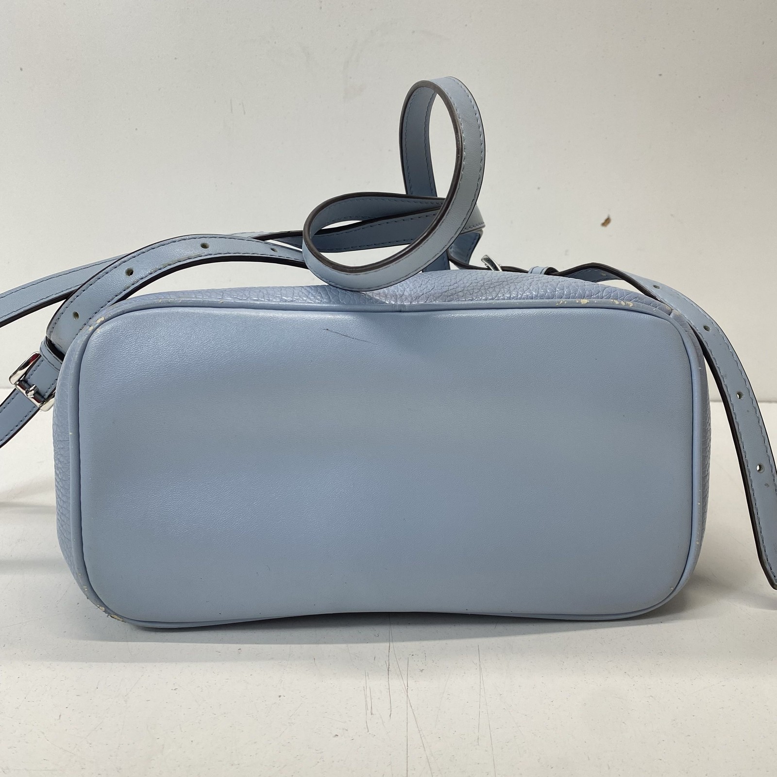 Michael Kors Light Blue Solid Leather Zip Backpack - image 3