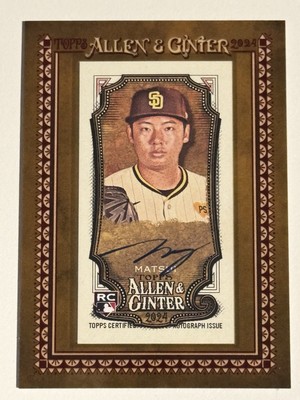 Yuki Matsui Mini Framed Auto On Card RC - TOPPS Allen & Ginter 2024 Baseball 