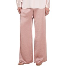 NWT Vince Womens High-Waist Satin Flare Pants Dusty Rose Size Large Quiet Luxury