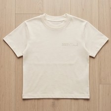Fear of God Small Essentials Unisex Baby Tee Cream Off White Logo Crop T-Shirt