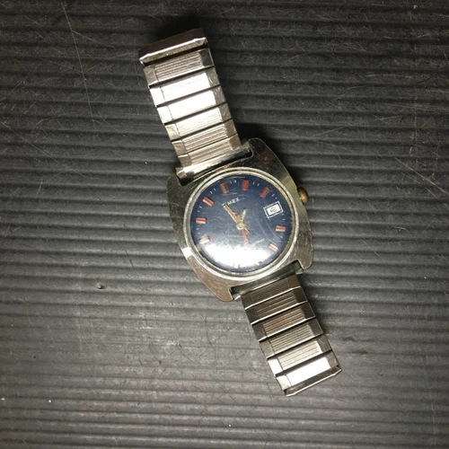 Vintage 70s Timex Sprite Calendar Watch Water/Dust Resistant w/ USA Speidel Band