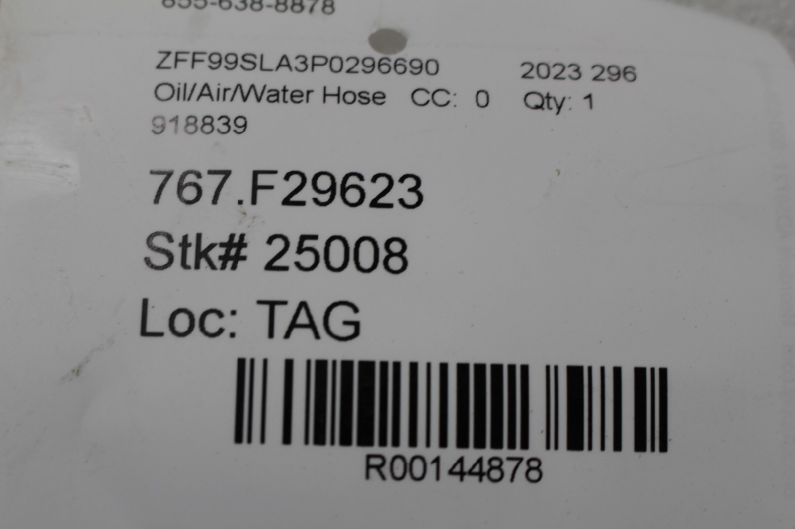 Ferrari 296 GTB, A/C Hose, Used, P/N 918839