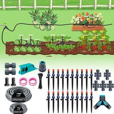 100FT Drip Irrigation System, Adjustable Drip Emitters, Upgraded Drip Irrigation