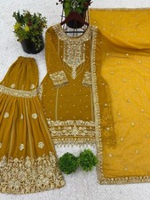 SALWAR KAMEEZ PAKISTANI INDIAN WEDDING PARTY WEAR DRESS SUIT SHARARA BOLLYWOOD