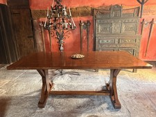 Hardwood  Vintage Rustic Plank  Country Refectory Kitchen Dining Table Seats 8