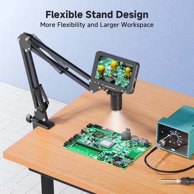 5'' Digital LCD Microscope 1000X 1080P Soldering Scope for Electronics Repair PC