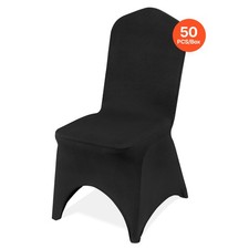 VEVOR 50PCS Black Stretch Spandex Folding Chair Covers for Wedding Party Dining
