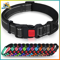 Hundehalsband Gepolstert Neopren Nylon Verstellbar Reflektierend Schwarz FüR