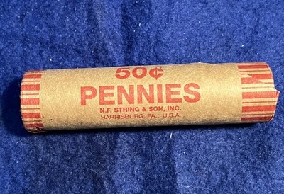 1954 / 1955-S GEM BU RED OBW Roll Lincoln Cents Bank Wrapped!