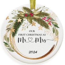 Wedding Gifts for Couple, Our First Christmas Married Ornament 2024