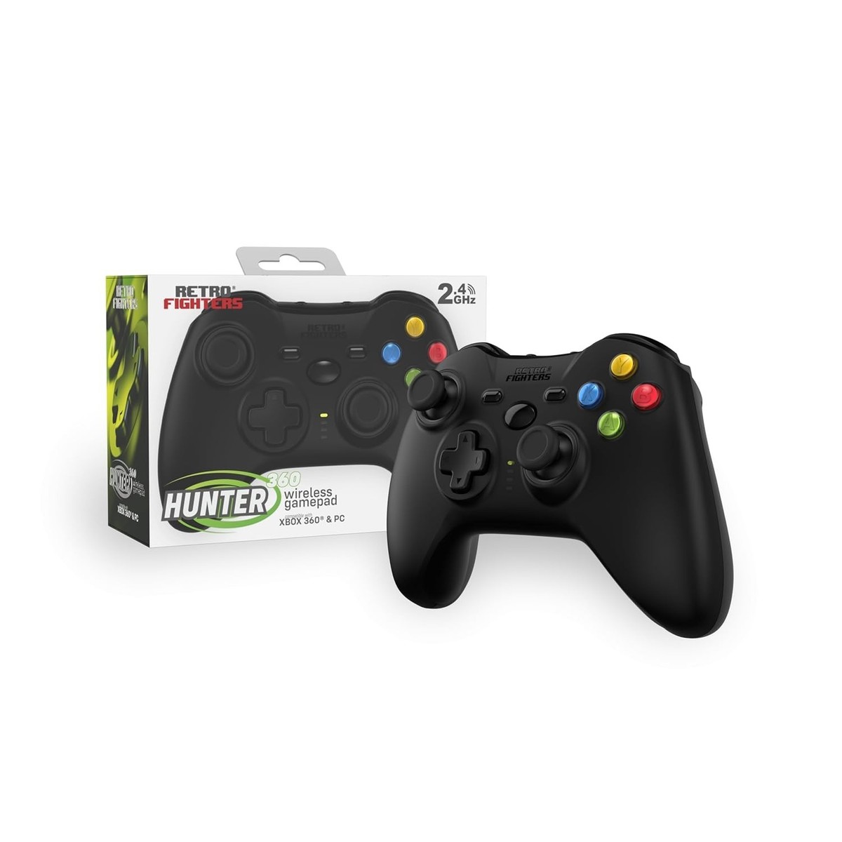 Retro Fighters Hunter Wireless Controller Black - Xbox 360 - Brand New