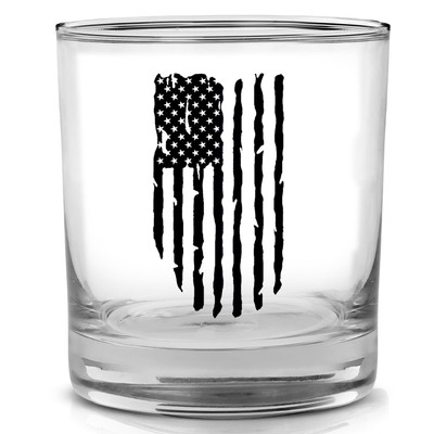 DAJDC USA Tattered Flag Old Fashioned Glass Gift For UNited States of America...