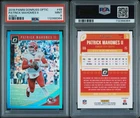 2018 Panini Donruss Optic Aqua Prizm #49 Patrick Mahomes 215/299 Chiefs PSA 9