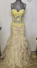 Jovani 72635 Prom Quinceanera Dress Long Strapless Waterfall Embroidered Flowers