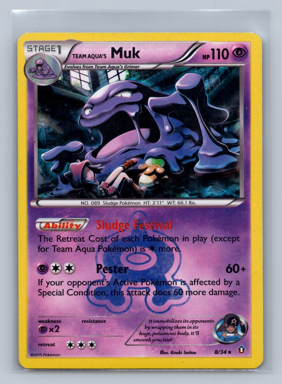 Pokemon TCG Double Crisis #8/34 Team Aqua's Muk Holo Foil