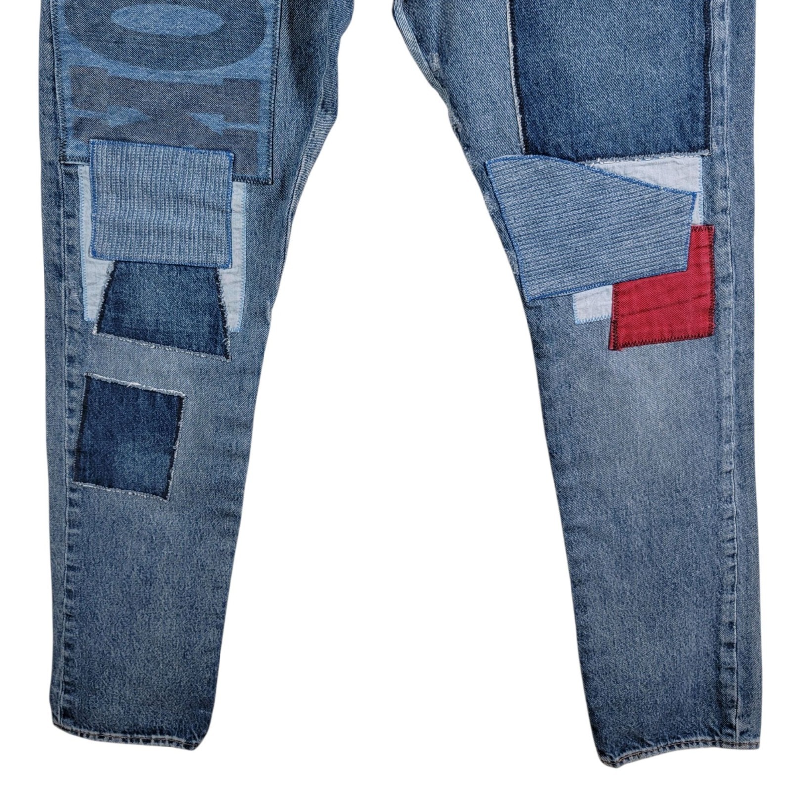 Levi's Mens 512 Distressed Patchwork Repaired Sli… - image 3