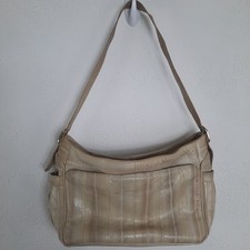 Vintage Genuine Eel Skin Beige Purse 13 INCH Made in Korea READ Pre-owned Cond