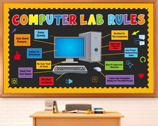 Computer Lab Rules Bulletin Board Decoration Set Science Classroom Decoration...
