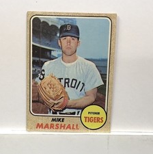 1968 Topps #201 Mike Marshall Rookie Card Detroit Tigers. rookie card picture