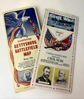 Lot of 2 Civil War Maps – Sinclair Oil 1961-65 + Gettysburg Battlefield 1954