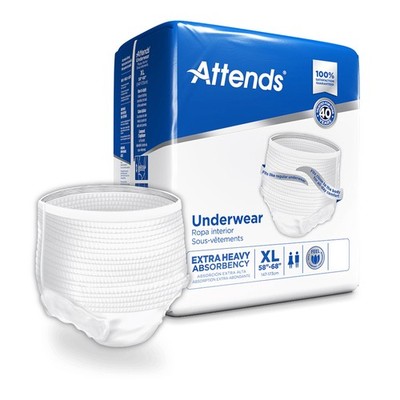 Attends  Care Adult Absorbent Underwear, Heavy Absorbency, X-Large, White