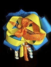 Crayola Bow Hair Clip Yellow Blue Orange Crayon Girls' Party Accessory