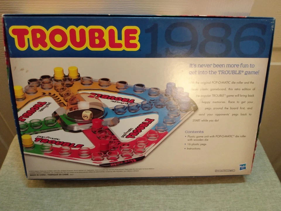 Complete Hasbro 2015 Pop-O-Matic Trouble Board Game Retro Series 1986 Edition - Image 3 of 4