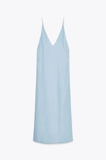 BNWT ZARA Light Blue Flowing Dress Size M