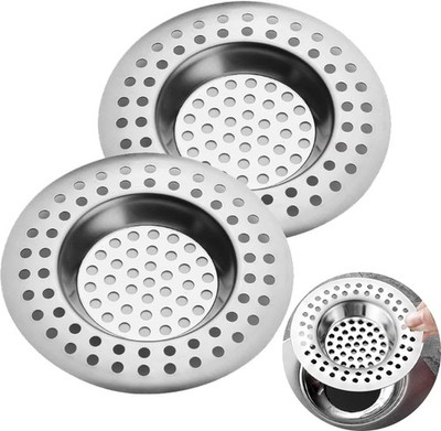 2 Stück Abflusssieb Edelstahl, Abfluss Sieb, Spüle Filter Sieb, Haarsieb Dusche