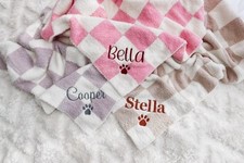 Dog Blanket, Plush Pet Blanket,Personalized Puppy Blanket, Dog Name Throw