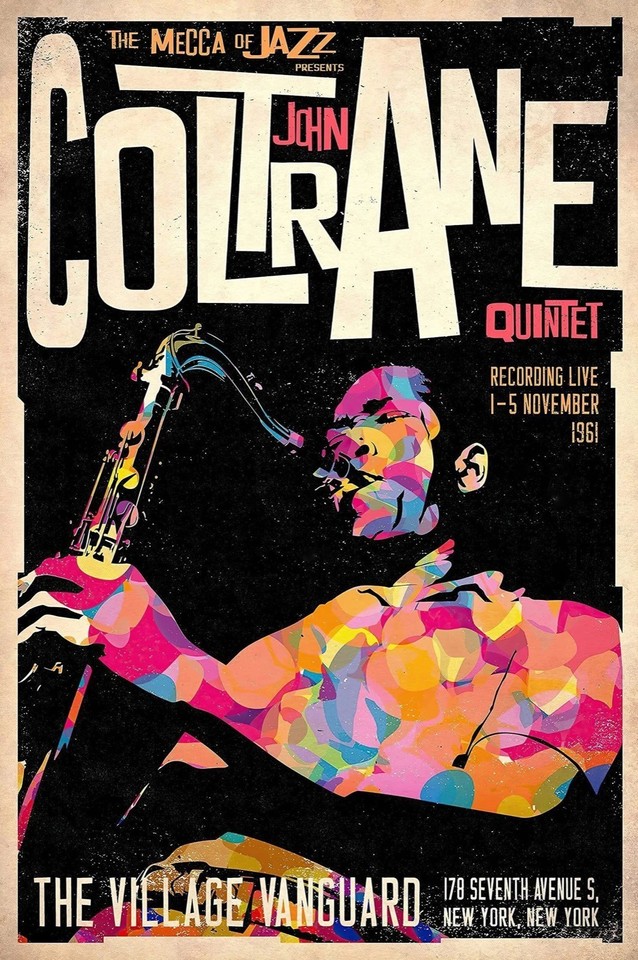 A John Coltrane jazz concert poster with real vintage design energy — instant cool on any wall for music heads.
