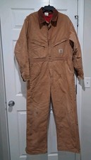 Vtg Carhartt X01-BRN Men's Coveralls Size 44S Tan Brown Duck Canvas Boiler Suit