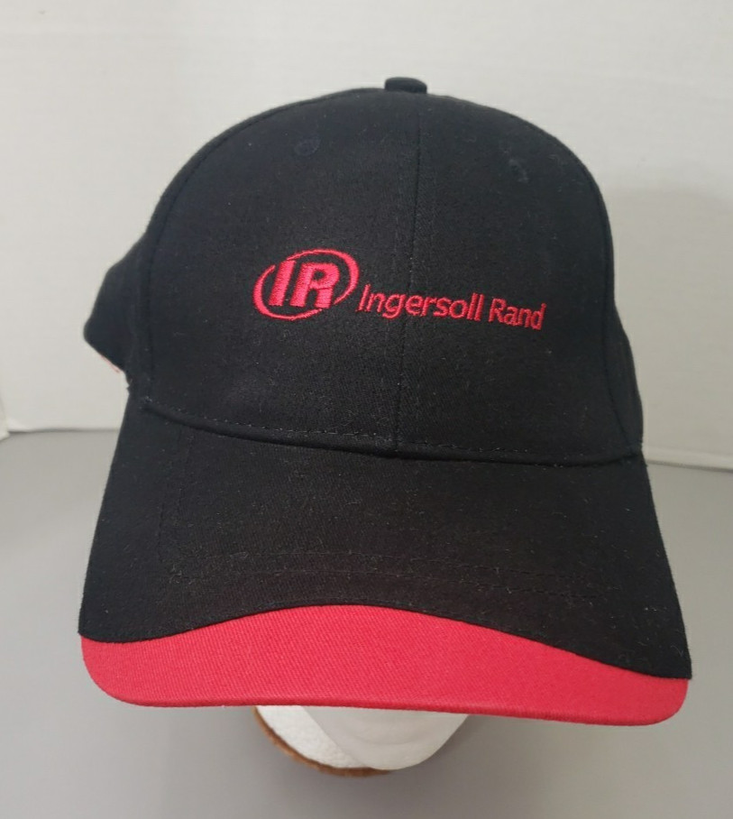 Ingersoll Rand Black Baseball Cap Hat Strapback Embroidered Logo Industrial Co