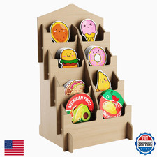 HOTCAN Sticker Display Stand; 5-Tier Curved Pockets for 4" Stickers & Brochures