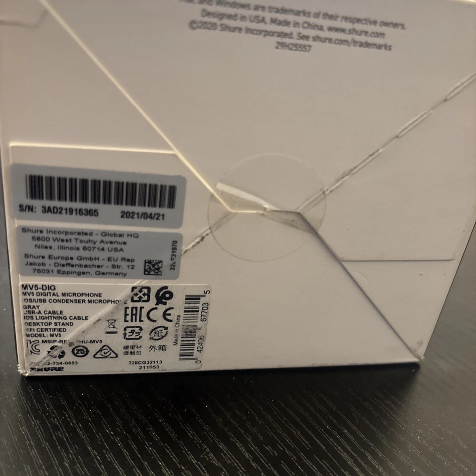 Shure MV5 USB Podcast Vocal Live Stream Digital Condenser Microphone IOS - Image 4 of 4