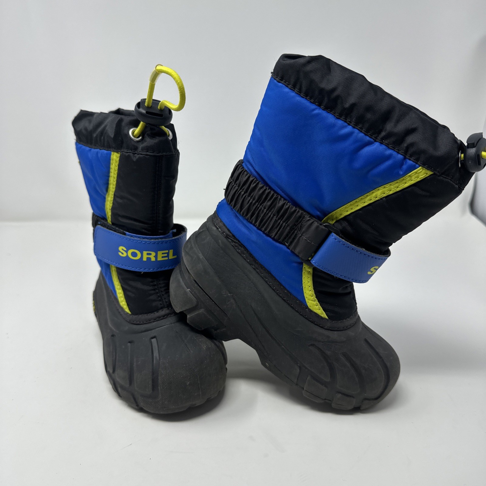 Sorel Flurry Kids 9 Youth Boys Waterproof Winter Snow Boots Felt/Blue Black