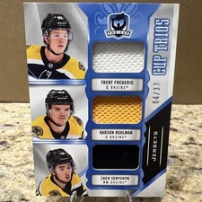 2019-20 The Cup Trios Trent Frederic Karson Kuhlman Zach Senyshyn BOSTON BRUINS
