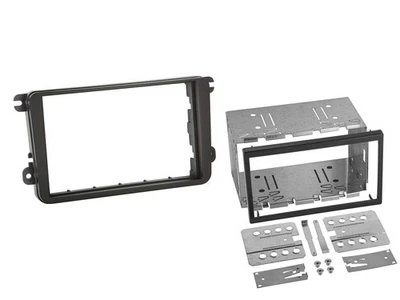 Einbaurahmen Set Doppel DIN Autoradio für Seat Skoda VW schwarz - Bild 1 von 3